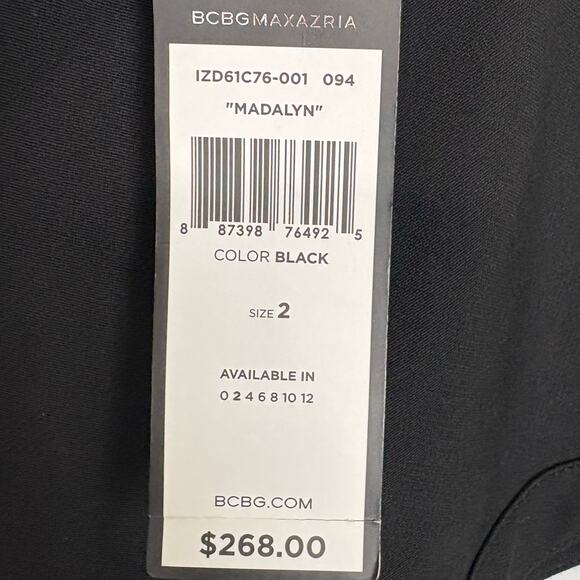 BCBG MaxAzria Womens Madalyn Mini Dress Polyester Rayon Stretch Black Size 2 - Picture 5 of 13